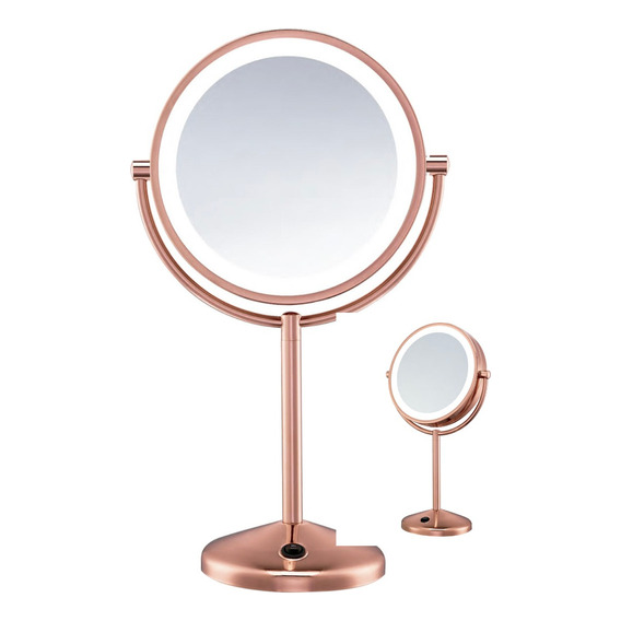 Espejo Con Luz Para Maquillaje Rose Gold Conair Aumento 10x