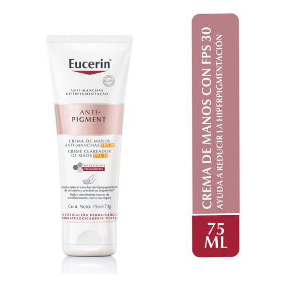  Crema anti-manchas para manos Eucerin Anti-Pigment Crema de manos FPS 30 en tubo de 75mL/73g