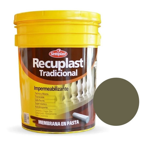 Recuplast Tradicional Membrana Pasta 20 Litros - Sagitario Acabado Mate Sedoso Color Verde Cemento
