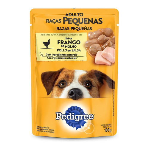 Alimento Pedigree Proteinas En Salsa Razas Pequeñas para perro adulto de raza pequeña sabor pollo en sobre de 100 g