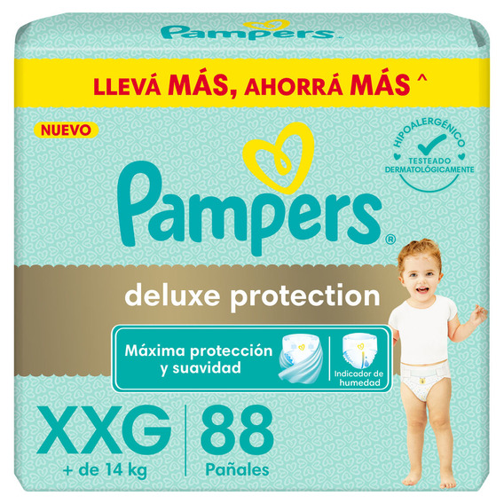 Pañales Pampers deluxe protection XXG x 88 unidades