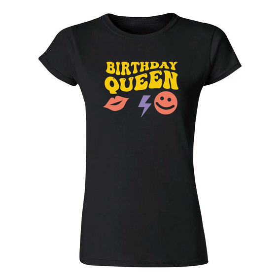 Playera Mujer Boho Frases Birthday Queen 000253n