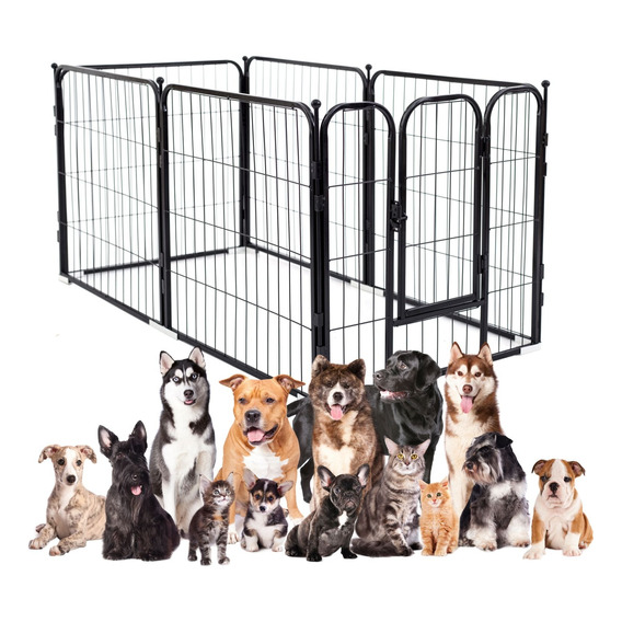 Corral Para Mascotas Rejas De Plegable Perros Dehigh 120*60