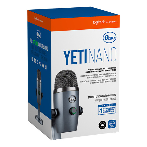 Microfono Blue Yeti Nano Usb Streaming Cardiod/ommi Grey Color Gris