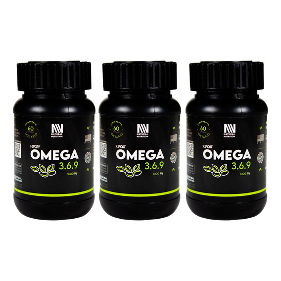 Natural Nutrition Kit X3 Omega 3 6 9 Sport Suplemento 60c 