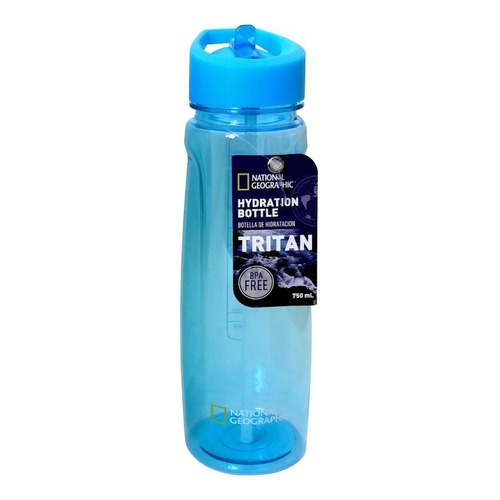 Botella Hidratación Tritan Cilindro Azul 750 Ml Natgeo