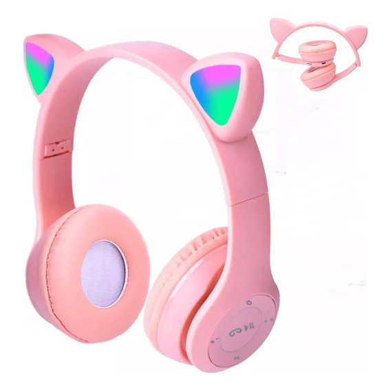  Auricular Vincha Diseño De Orejas De Gatito C Luz Bluetooth