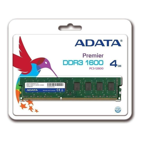 Memoria RAM Premier color verde  4GB 1 Adata AD3U1600W4G11-S