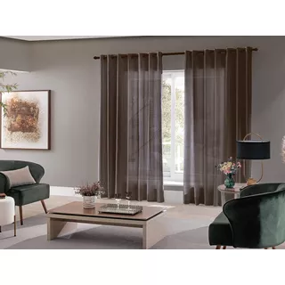 Cortina Para Janela Barcelona 1,80x2,00-  Do Ml. Cor Marrom