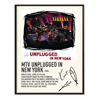 Poster Nirvana Album Music Tracklist Mtv Unplugged Ny 80x60