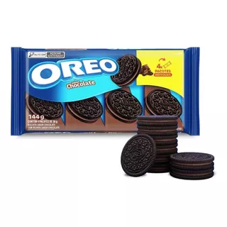 Biscoito Oreo Recheado Chocolate Pack 144g - 4x36g