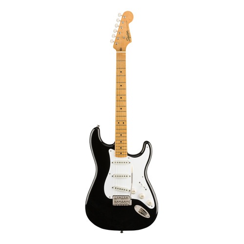 Guitarra eléctrica Squier by Fender Classic Vibe '50s Stratocaster de nyatoh negra y blanca poliuretano brillante con diapasón de arce