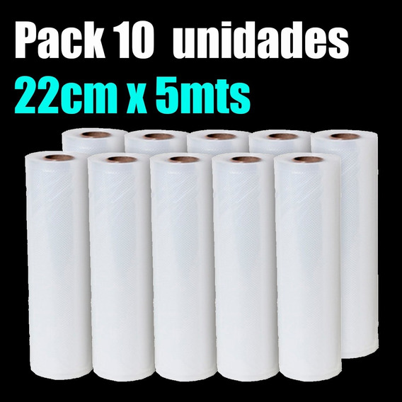 10 Rollos De Bolsas Gofradas Vacio 22cm X 5 Metros P/oster 