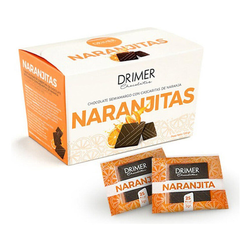 Tableta Chocolate Drimer Naranjitas Display X 20u- 100gr