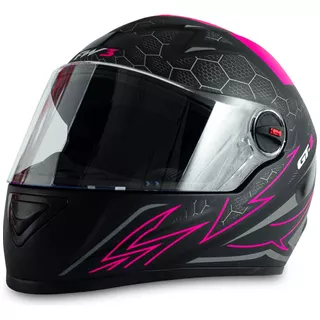 Capacete Fechado Moto Com Narigueira Fw3 Gt2 Rosa 56 Cap