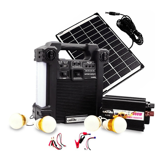 Kit Solar Portatil 4 Focos/inversor/radio Fm Am/bluetooth