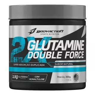Glutamina Double Force 300g Com Isomaltulose Bodyaction Sabor Sem Sabor