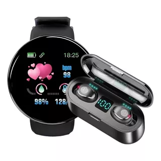 Combo Smartwatch Band Reloj Inteligente D18 + Auricular F9