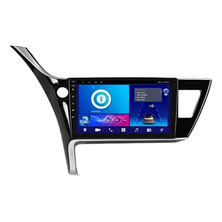 Multimidia Corolla 18 19 Android 13 2gb Carplay Voz 10p 4g Cor Moldura Black Piano Com Detalhe Prata - Com Relógio Espaço Maior