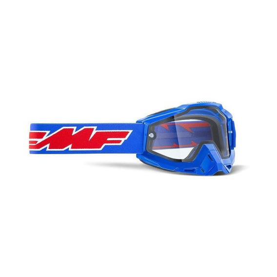 Goggles Para Motociclista Powerbomb Rocket Azul Clear Lens