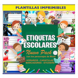 Kit Imprimible Etiquetas Escolares Para Todos Los Utiles