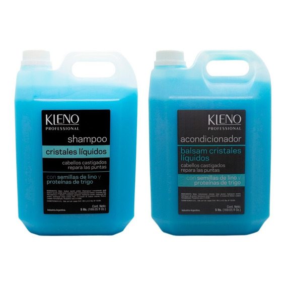 Kleno Kit Cristales Liquidos Shampoo + Acondicionador 5lt