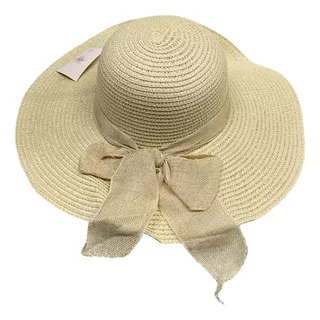 Sombrero De Paja Con Elegante Lazo De Moda Playa Viaje Sol