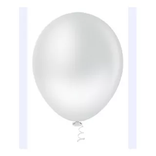 Balão Bexiga N° 9 Branco Pérola Metalizado Pic Pic C/ 50 Uni