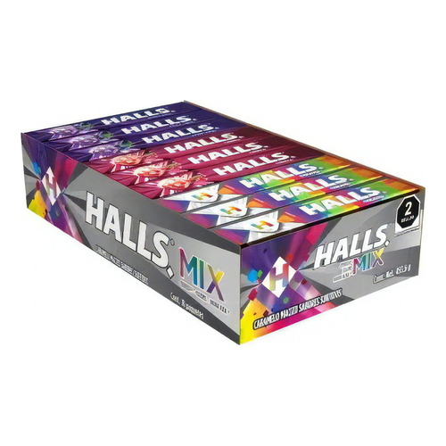 Caramelo Macizo Mix Mora Frutas Cereza Halls 18 Pzas