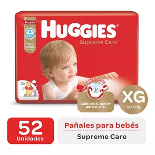 Pañales Huggies Supreme Care Fralda Roupinha  Xg X 52 Unidades