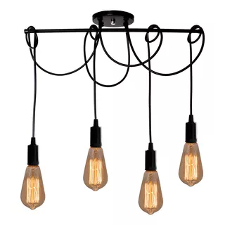 Pendente Trilho - Estilo Industrial Moderno - P/ 4 Lâmpadas