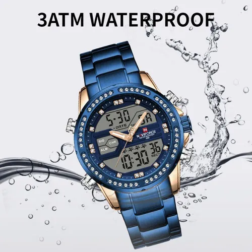 Reloj pulsera Naviforce 9190 de cuerpo color dorado anal gico