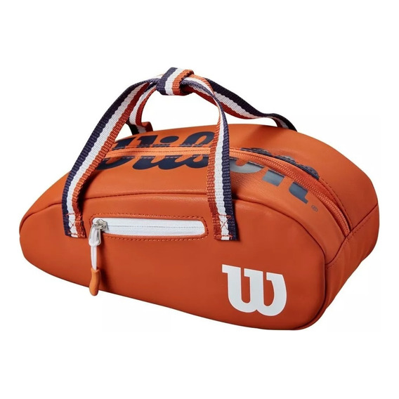 Bolso Deportivo Roland Garros Wilson Mini Accesorios Ropa Acabado De Los Herrajes Cosido Color Naranja Color De La Correa De Hombro Tricolor Diseño De La Tela Liso