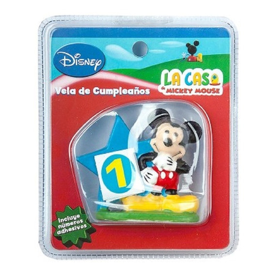 Vela Mickey Mouse Números Adhesivos Cotillón Activarte