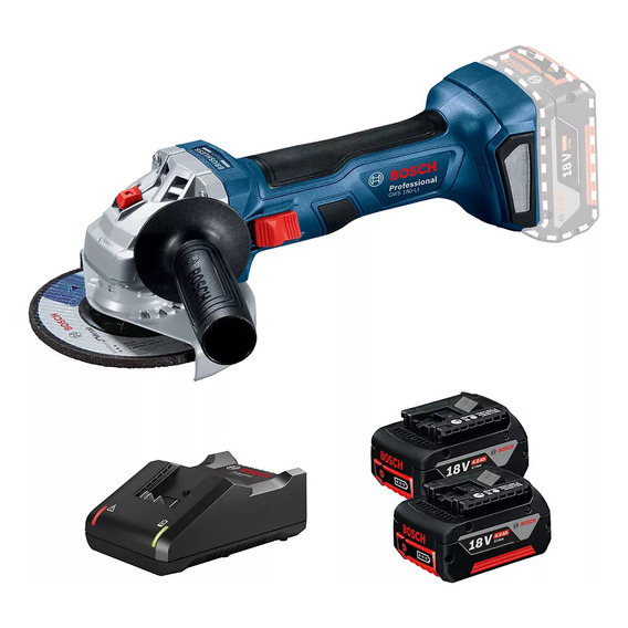 Esmeril Inalámbrico Bosch 18v Gws 180-li 2 Baterías 4ah Brushless Color Azul