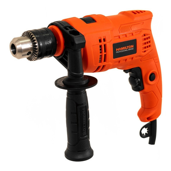 Taladro Percutor Eléctrico 500w Mandril 13mm Hamilton Htp001 Color Naranja Frecuencia 50 Hz x 60 Hz