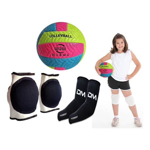 Kit Vóley Protección Pelota Manga Rodillera Talla Xs - Niñas