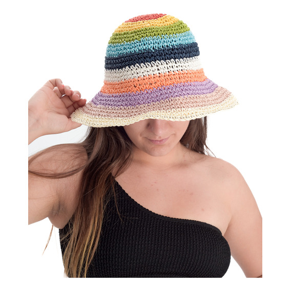 Gorro Crochet Sombrero Ajustable Tejido Playa Verano Sol