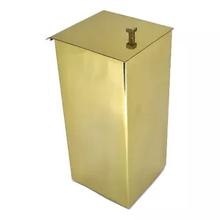 Lixeira Banheiro Quadrada Aço Inox Gold Padrão Deca