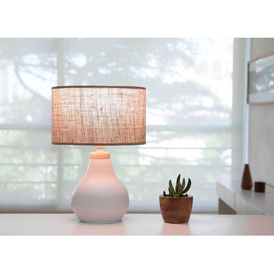 Velador Lampara Mesa Color Pantalla Deco Apto Led Marí Lsi