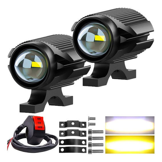 Par Faros Led Luces Auxiliares Moto Auto 80w Impermeable