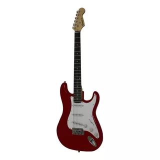 Guitarra Elétrica Queen's D137561 Stratocaster De  Hardwood Vermelha E Branca Com Diapasão De Bordo-açucareiro