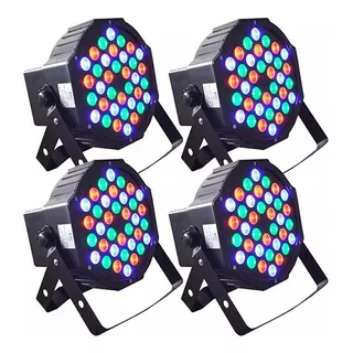 Kit 4 Canhao Refletor Led Par 36 Leds Rgbw Dmx Slim Digital