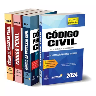 Box Livros 2023 - Código Civil + Código Processo Civil + Código Penal + Código De Processo Penal
