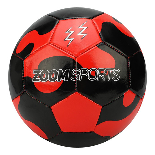 Balon De Futbol Zoom Sports - Manchas Rojo Y Negro