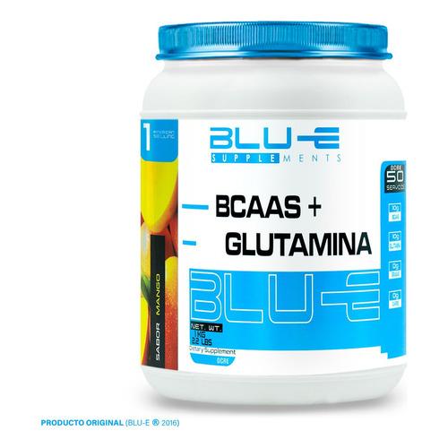Aminoácidos Bcaas + Glutamina Blu-e 1kg Sabor Mango