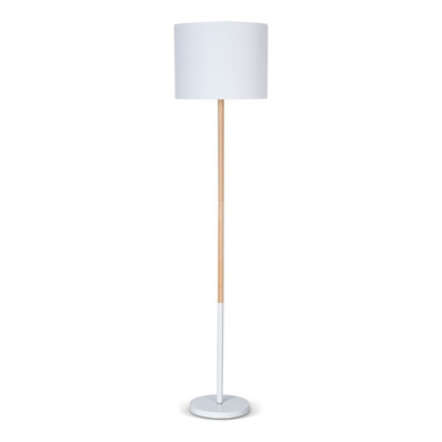 Lampara De Pie Tokio Madera Apto Led Deco Moderno