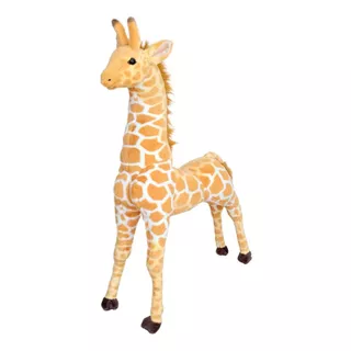 Girafa De Pelúcia Grande Realista Em Pé 84cm Safari