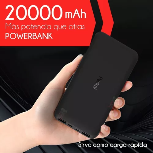 Power Bank Xiaomi 4 Puertos Batería 10.000 mAh Carga Rápida 2.4 A REDMI