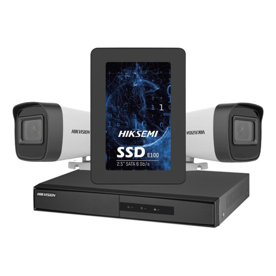 Combo Seguridad Dvr 4ch + 2 Cámaras Bullet + 1 Ssd De 512gb